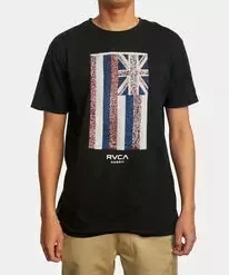 RVCA Hawaii Defer Flag Tee Men's Apparel