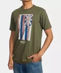 RVCA Hawaii Defer Flag Tee Men's Apparel
