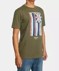 RVCA Hawaii Defer Flag Tee Men's Apparel